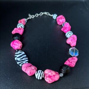 Vintage Chunky Beaded 20” Statement Necklace